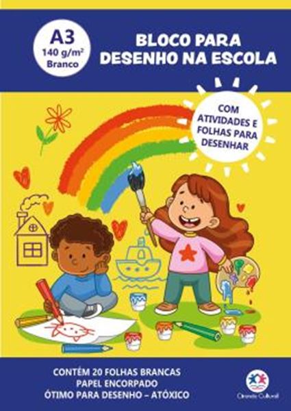 Picture of COLECAO LIVRO BLOCO DE DESENHO - BLOCO PARA DESENHO NA ESCOLA A3 140G BRANCO - COM ATIVIDADES E FOLHAS PARA DESENHAR