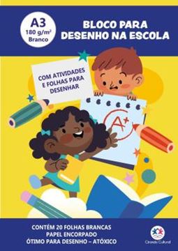Imagem de COLECAO LIVRO BLOCO DE DESENHO - BLOCO PARA DESENHO NA ESCOLA A3 180G BRANCO - COM ATIVIDADES E FOLHAS PARA DESENHAR